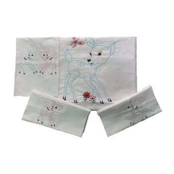 Juego de sábana de canastilla (Venado Azul)